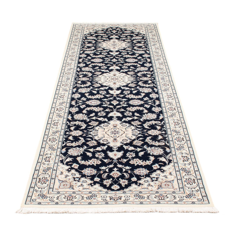 Tapis de couloir Tapis persan - Nain - Premium - 300 x 80 cm - bleu foncé