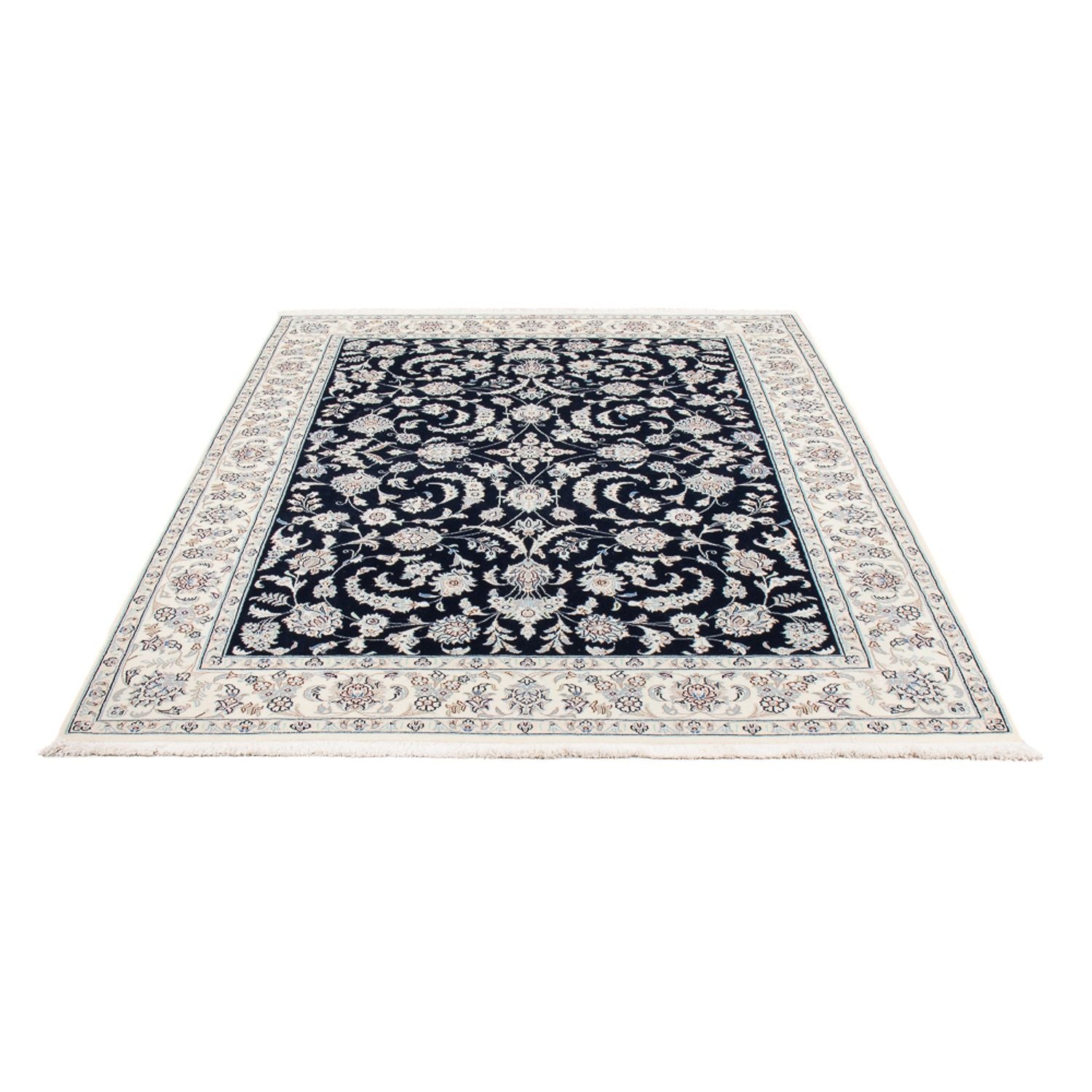 Tapis persan - Nain - Premium - 196 x 151 cm - bleu foncé