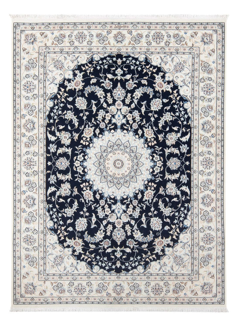 Tapis persan - Nain - Premium - 196 x 148 cm - bleu foncé