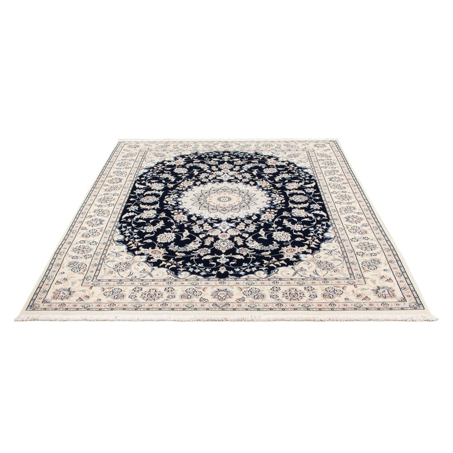 Tapis persan - Nain - Premium - 196 x 148 cm - bleu foncé