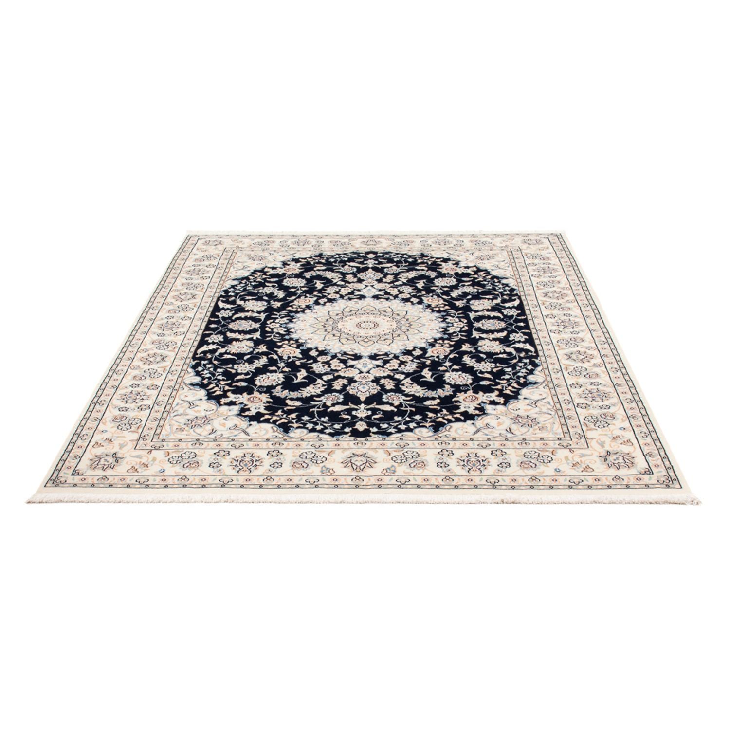 Tapis persan - Nain - Premium - 195 x 150 cm - bleu foncé