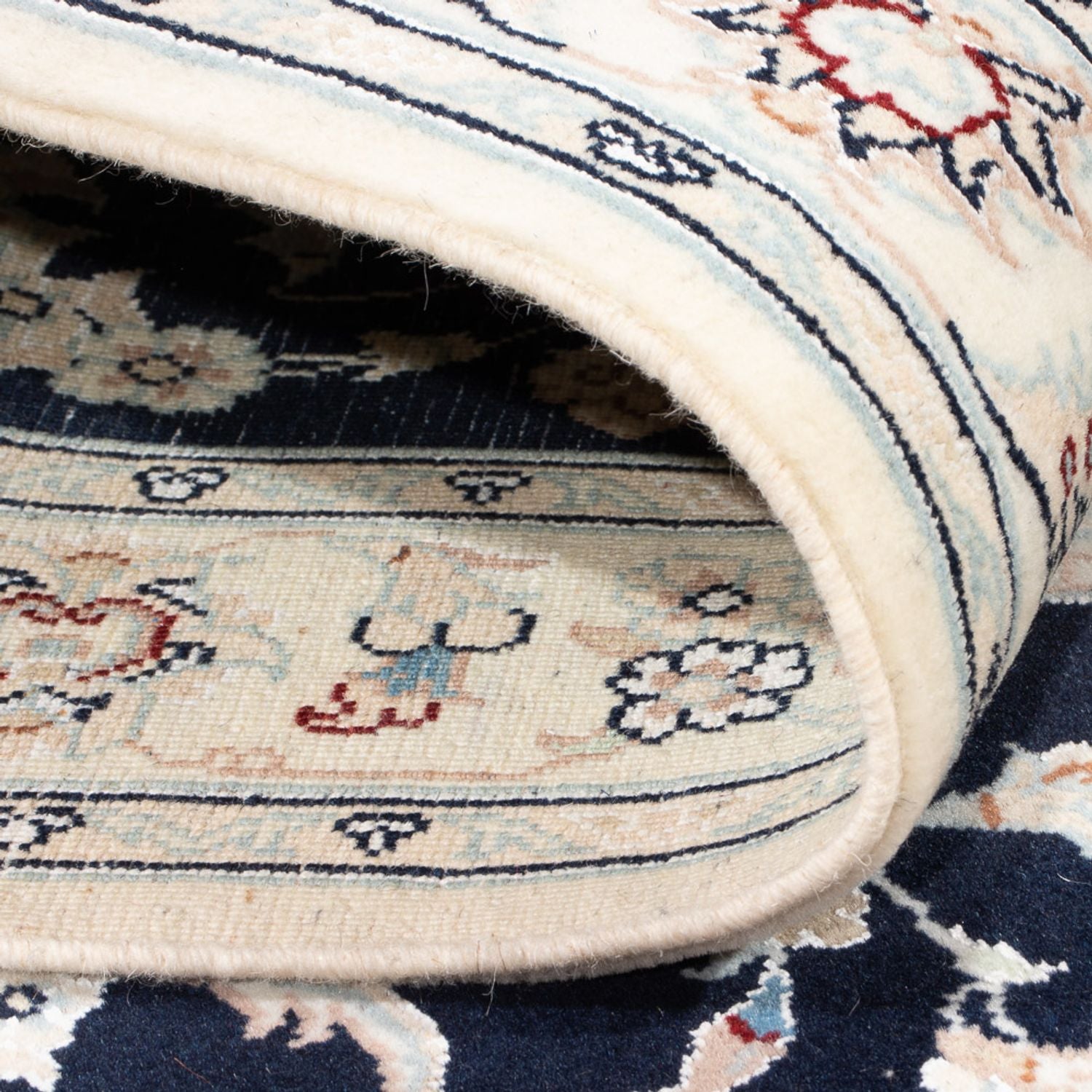 Tapis de couloir Tapis persan - Nain - Premium - 339 x 86 cm - bleu foncé