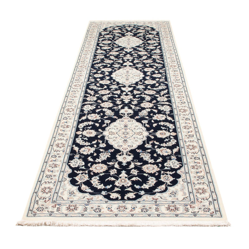 Tapis de couloir Tapis persan - Nain - Premium - 339 x 86 cm - bleu foncé