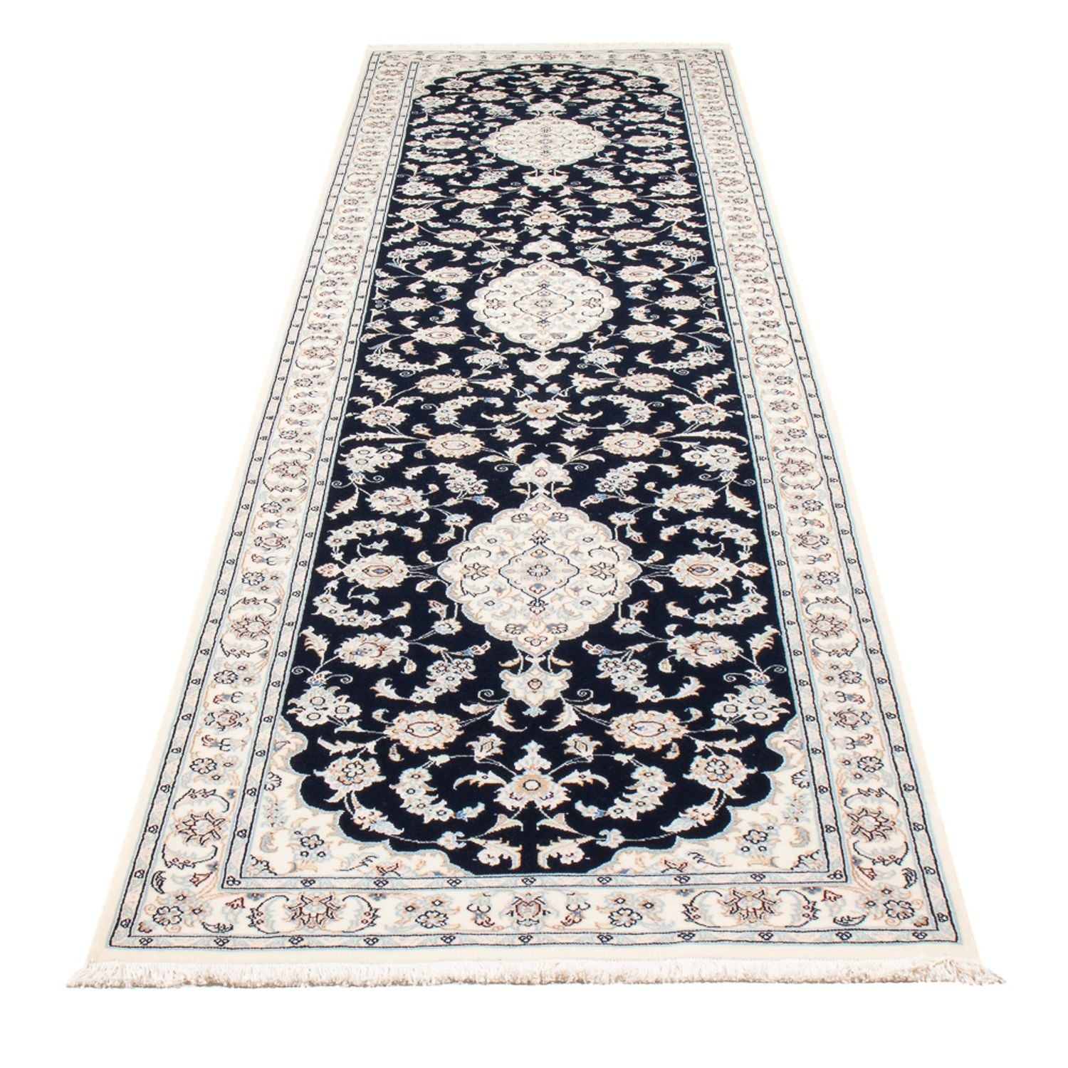 Läufer Perser - Nain - Premium - 340 x 85 cm - dunkelblau