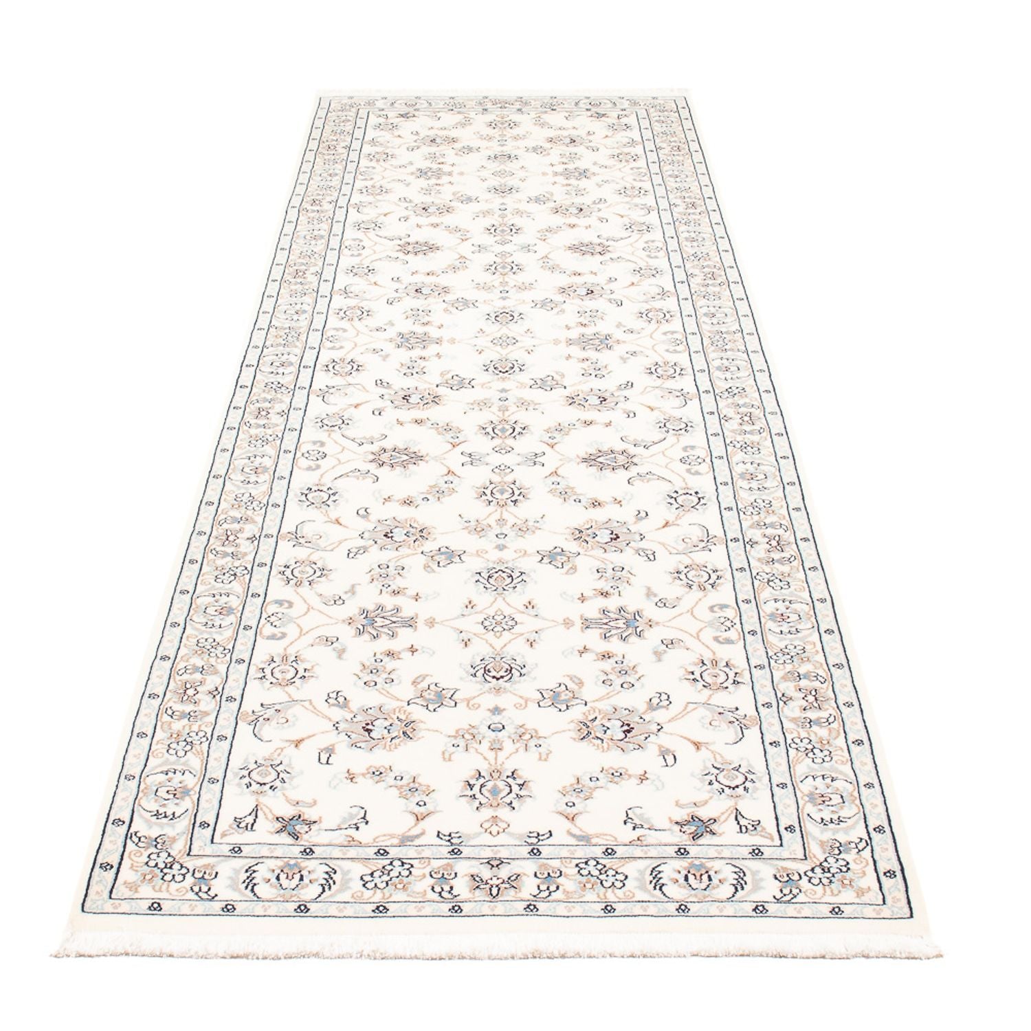 Tapis de couloir Tapis persan - Nain - Premium - 301 x 82 cm - crème