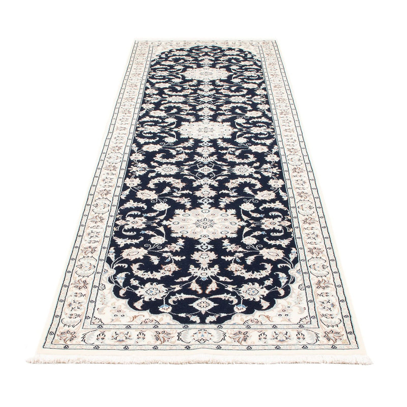 Tapis de couloir Tapis persan - Nain - Premium - 297 x 82 cm - bleu foncé