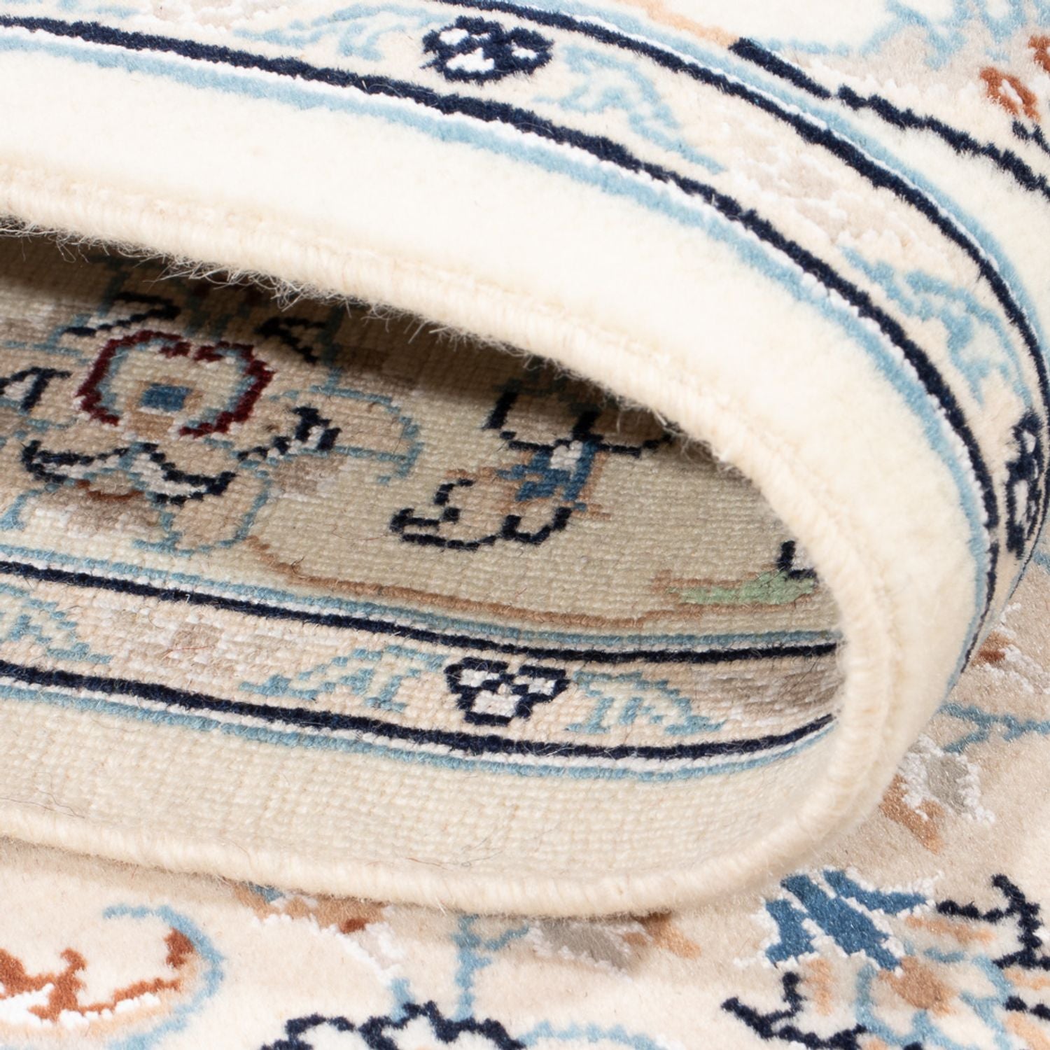 Tapis de couloir Tapis persan - Nain - Premium - 345 x 84 cm - crème