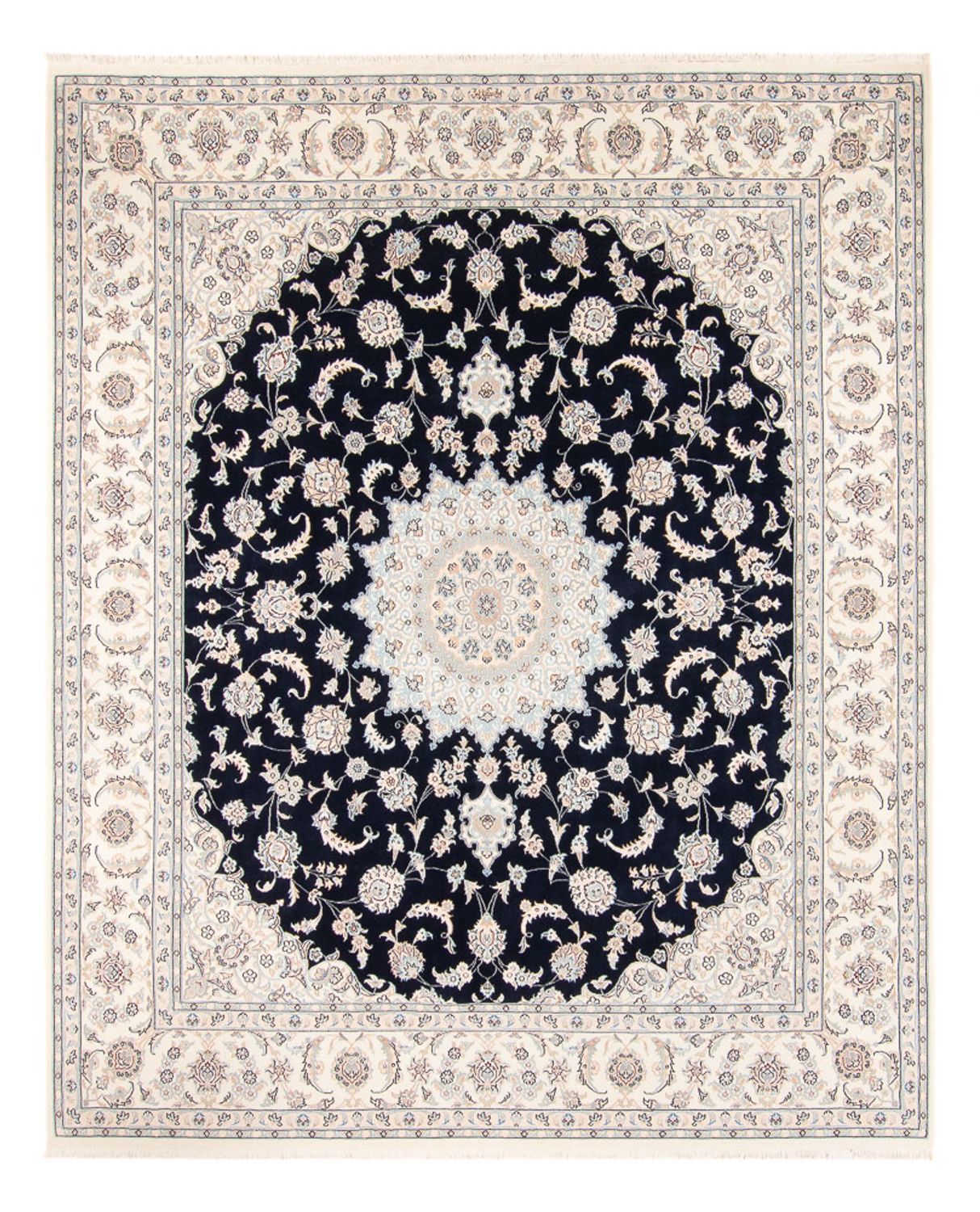Tapis persan - Nain - 278 x 223 cm - bleu foncé