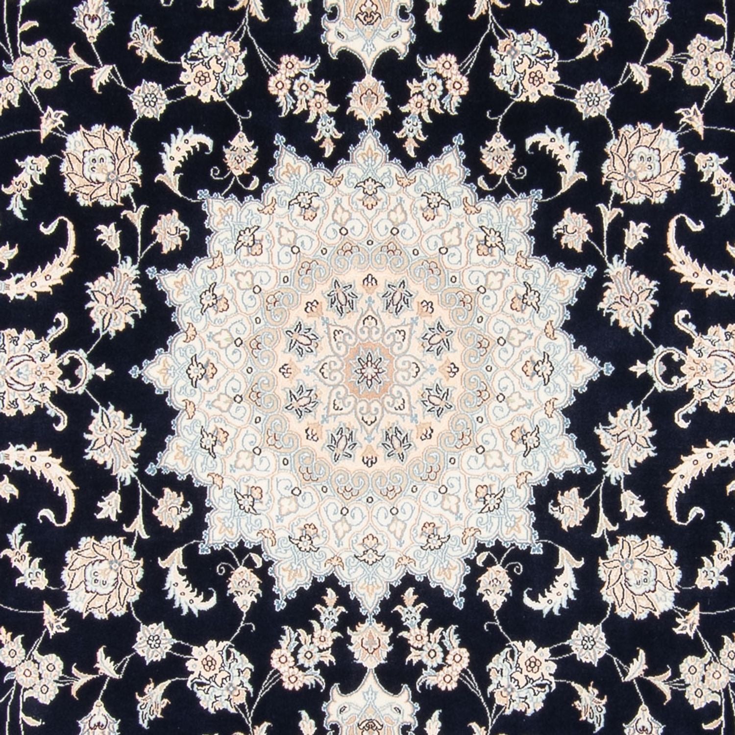 Tapis persan - Nain - 278 x 223 cm - bleu foncé