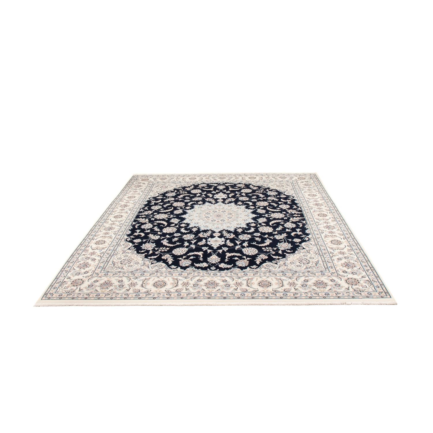 Tapis persan - Nain - 278 x 223 cm - bleu foncé