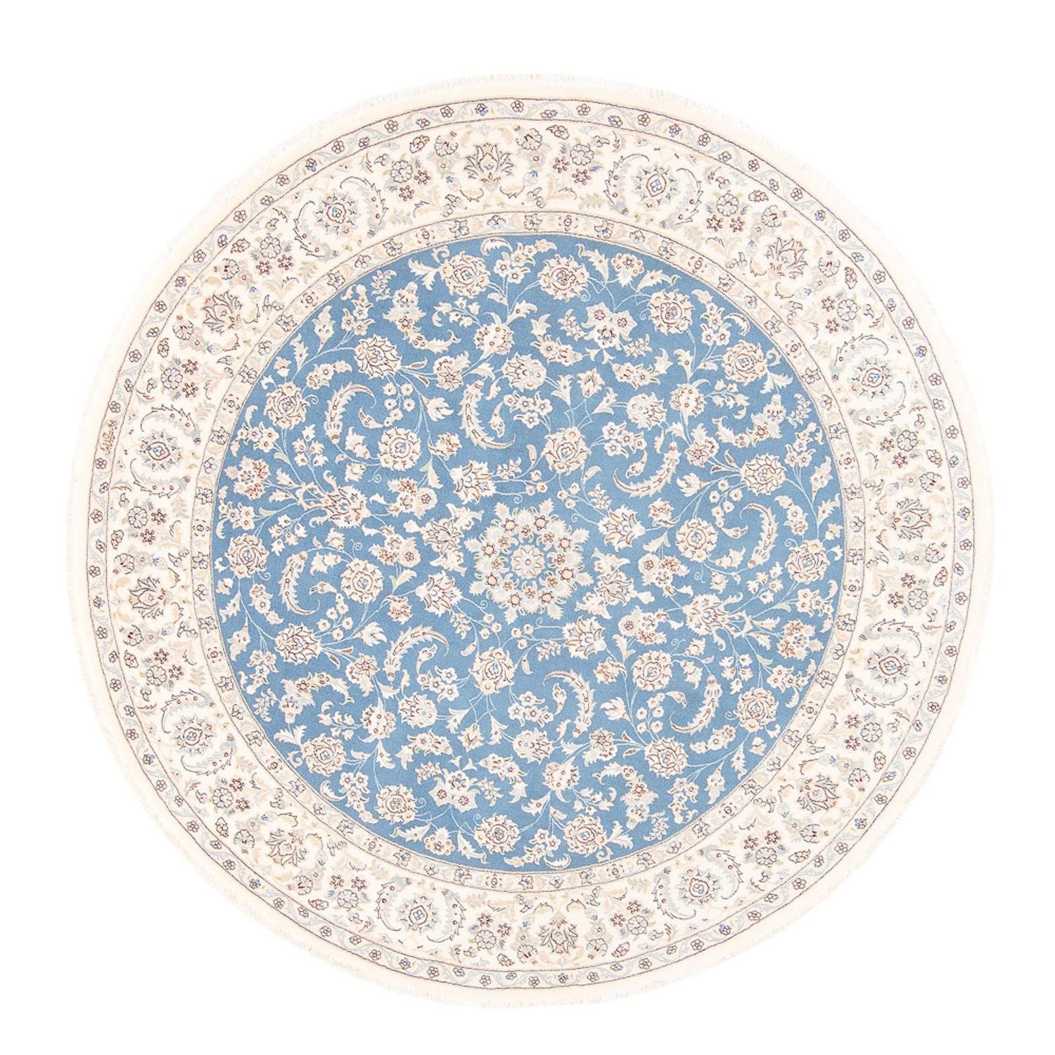 Perserteppich - Nain rund  - 212 x 203 cm - hellblau
