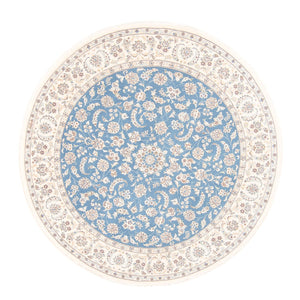 Tapis persan - Nain ronde  - 212 x 203 cm - bleu clair