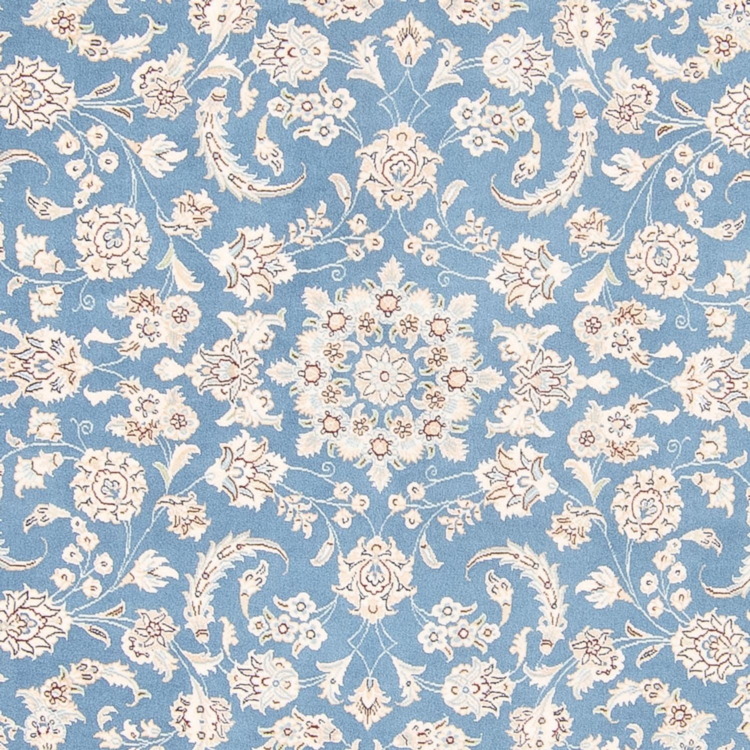 Perserteppich - Nain rund  - 212 x 203 cm - hellblau