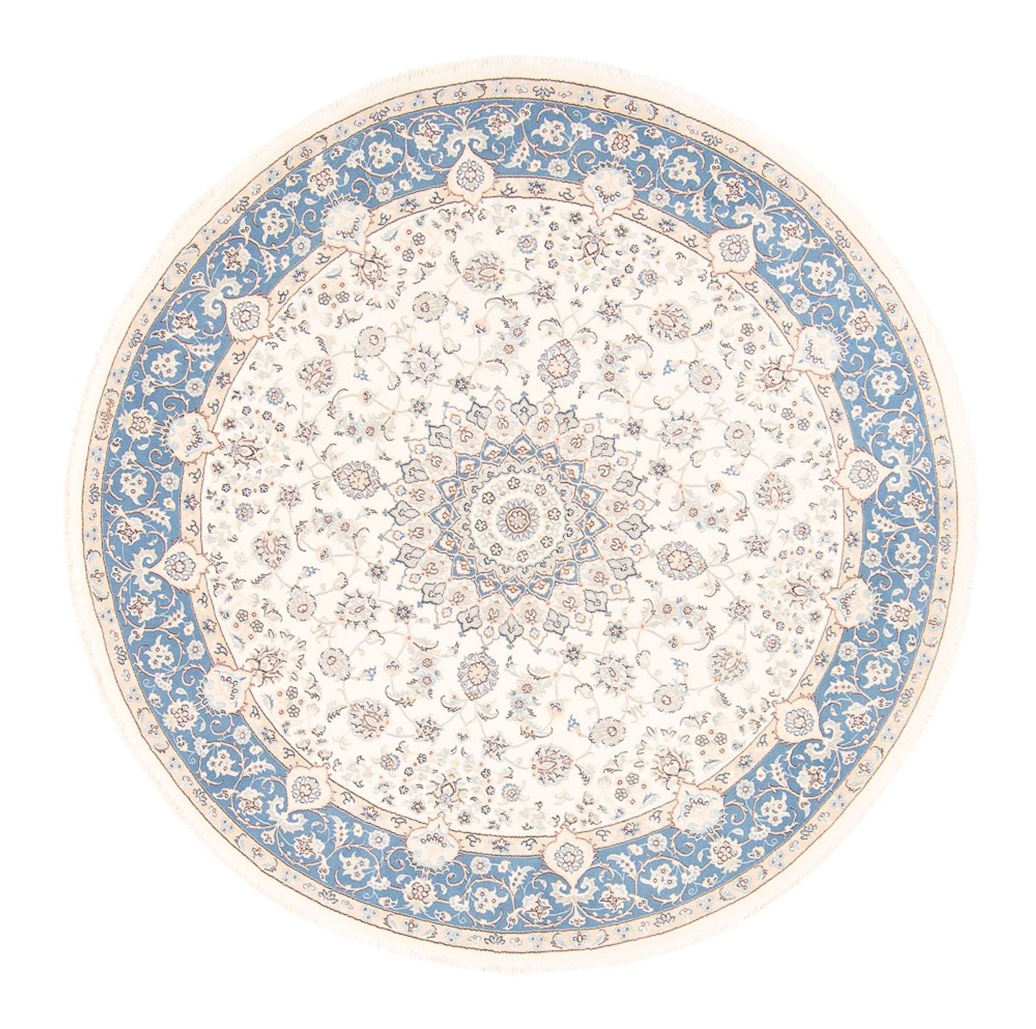 Tapis persan - Nain ronde  - 197 x 196 cm - crème