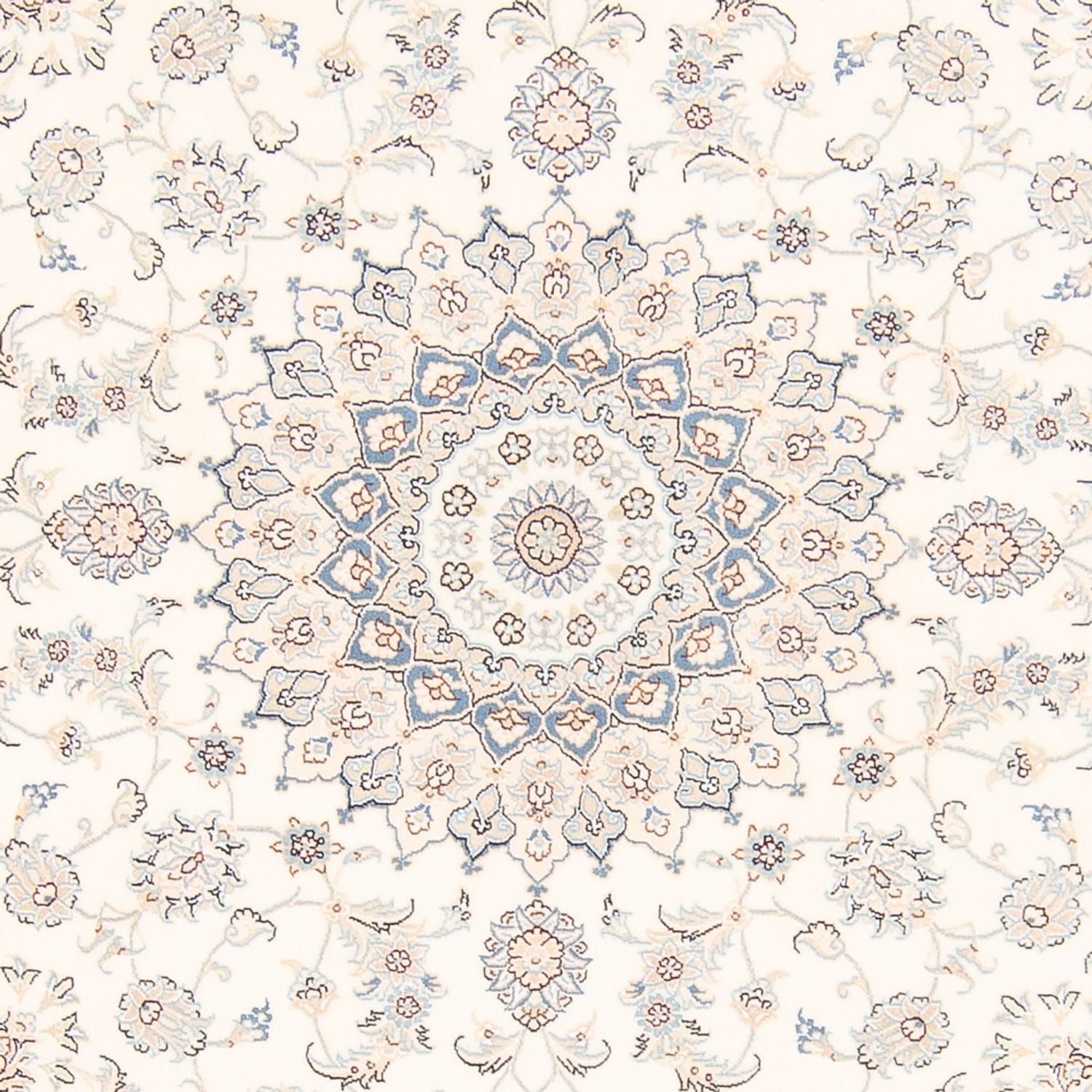 Tapis persan - Nain ronde  - 197 x 196 cm - crème