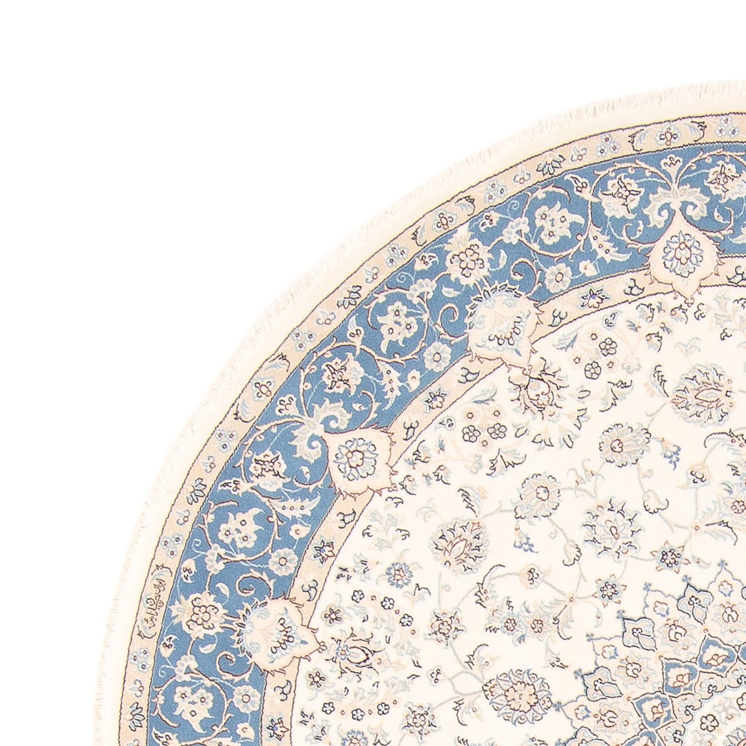 Tapis persan - Nain ronde  - 197 x 196 cm - crème
