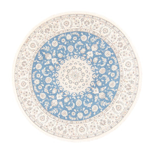 Tapis persan - Nain ronde  - 202 x 197 cm - bleu clair