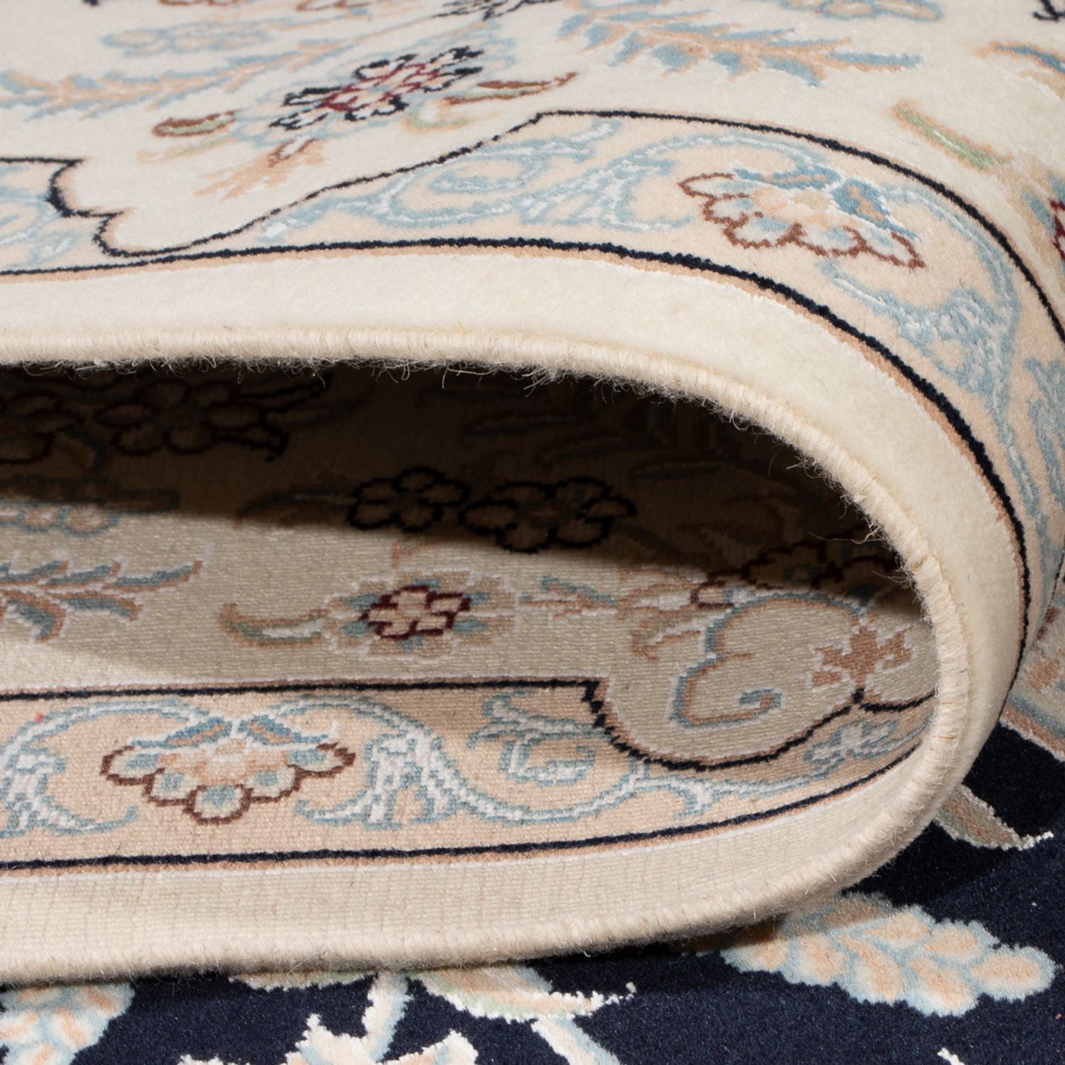 Tapis persan - Nain - Premium - 304 x 197 cm - bleu foncé