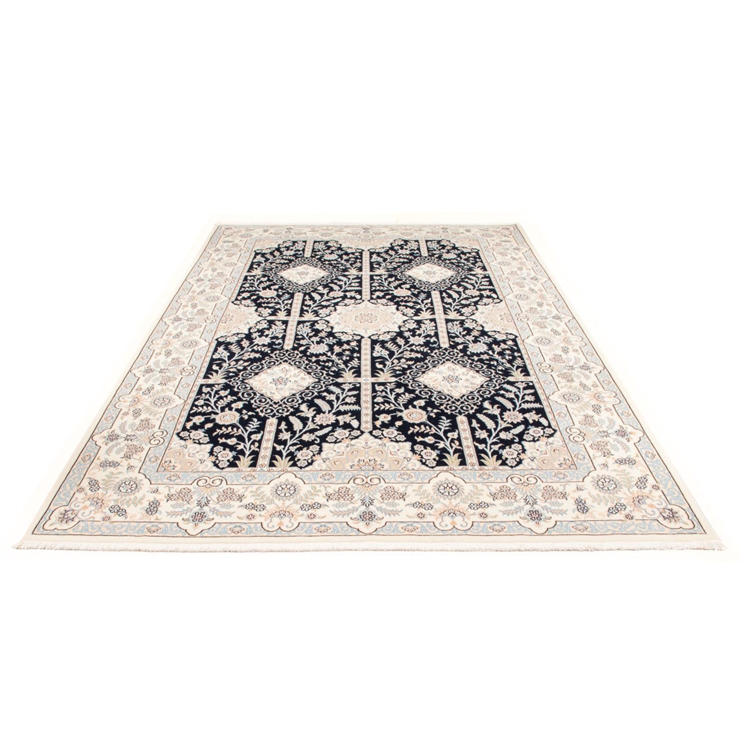 Tapis persan - Nain - Premium - 304 x 197 cm - bleu foncé