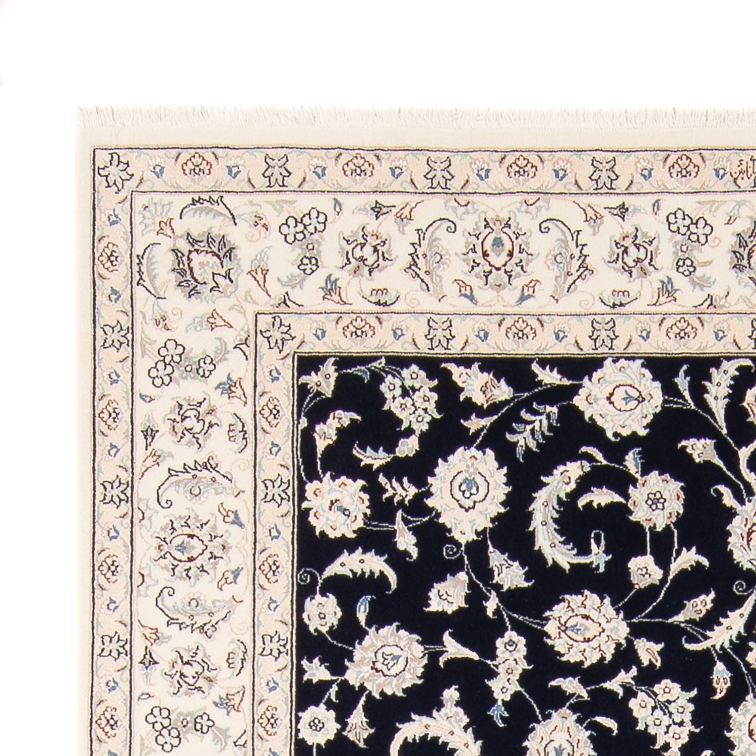 Tapis persan - Nain - 235 x 171 cm - bleu foncé