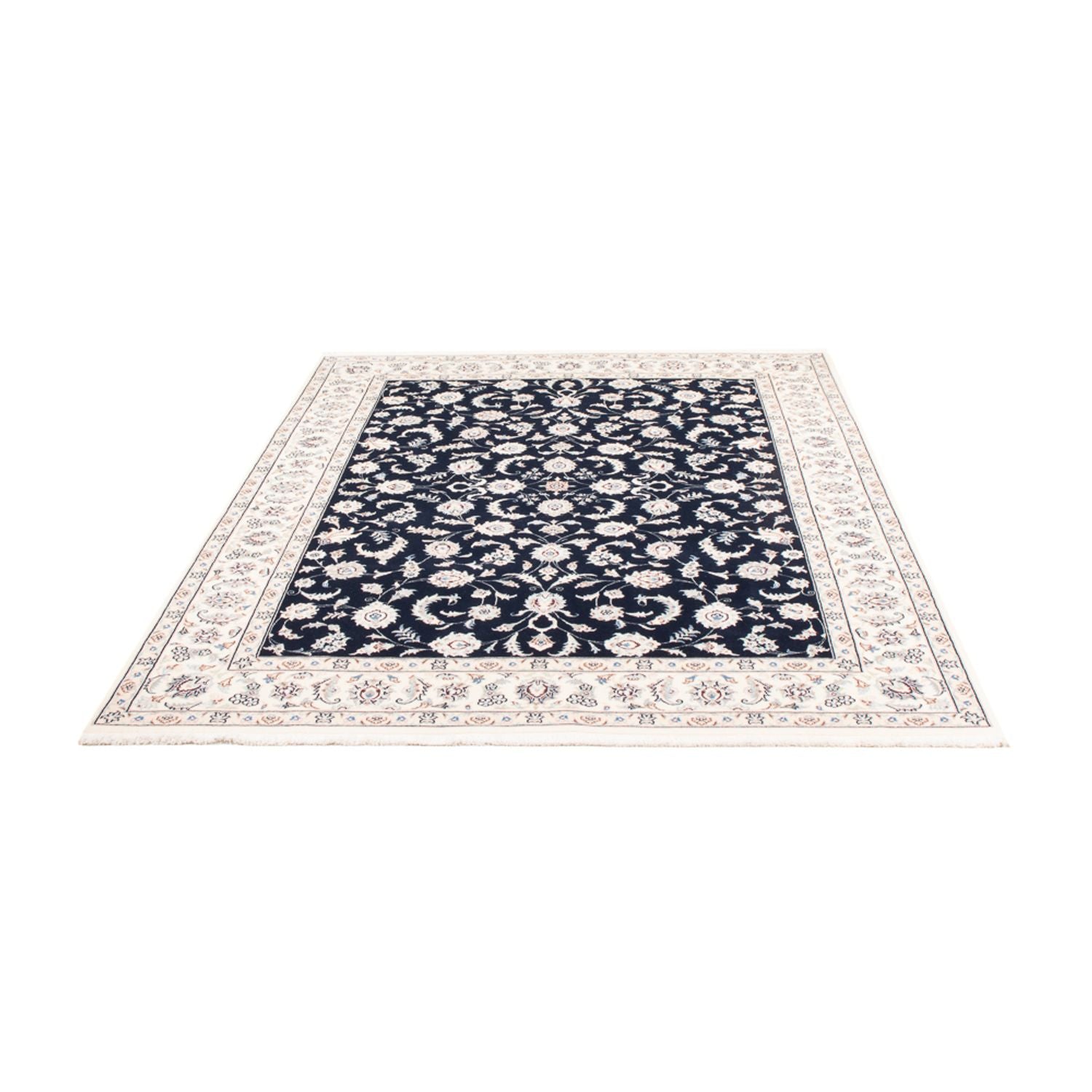 Tapis persan - Nain - 235 x 171 cm - bleu foncé