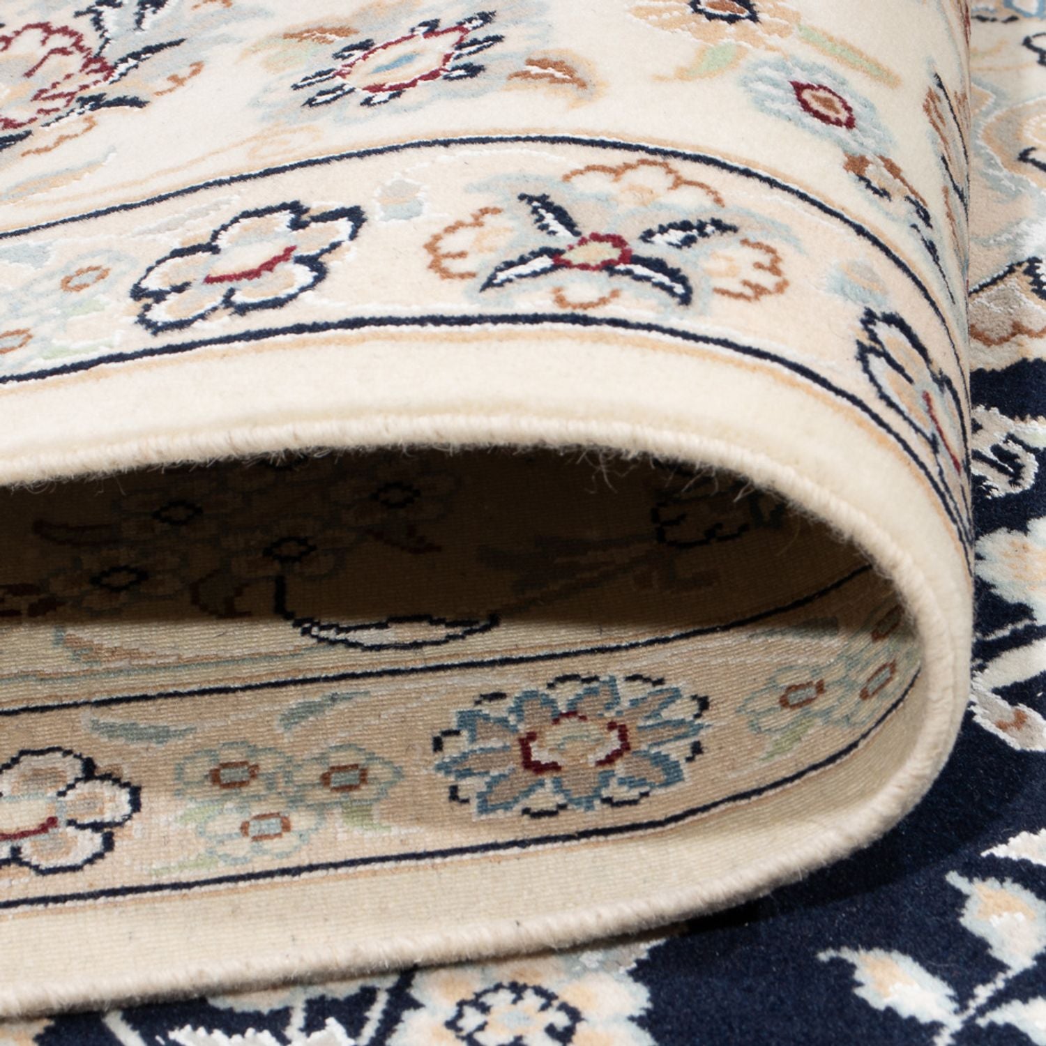 Tapis persan - Nain - Premium - 302 x 197 cm - bleu foncé