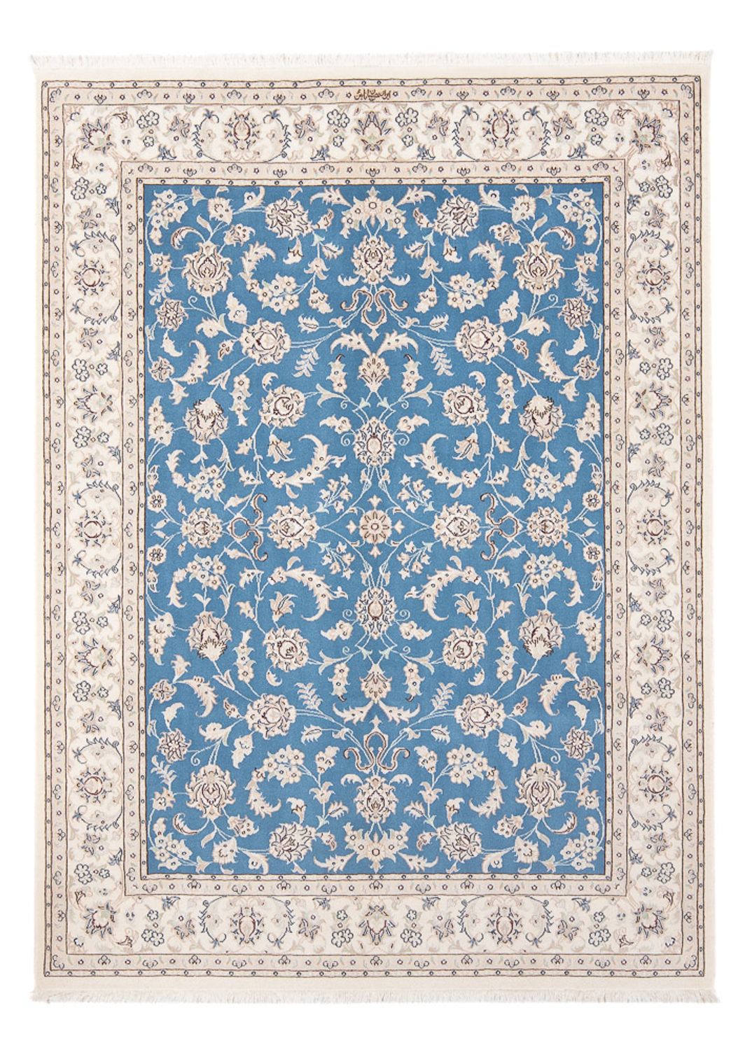 Tapis persan - Nain - Premium - 200 x 148 cm - bleu