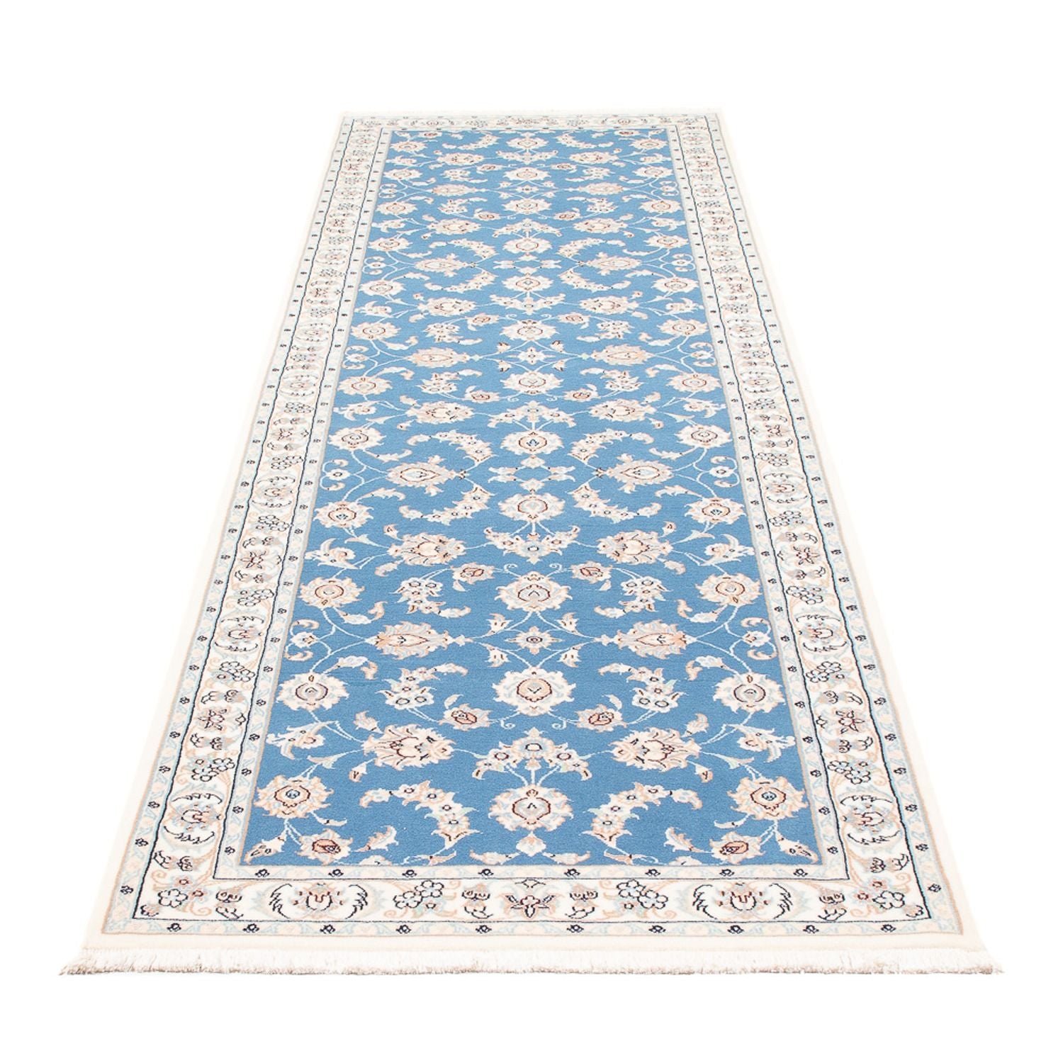 Tapis de couloir Tapis persan - Nain - Premium - 300 x 84 cm - bleu