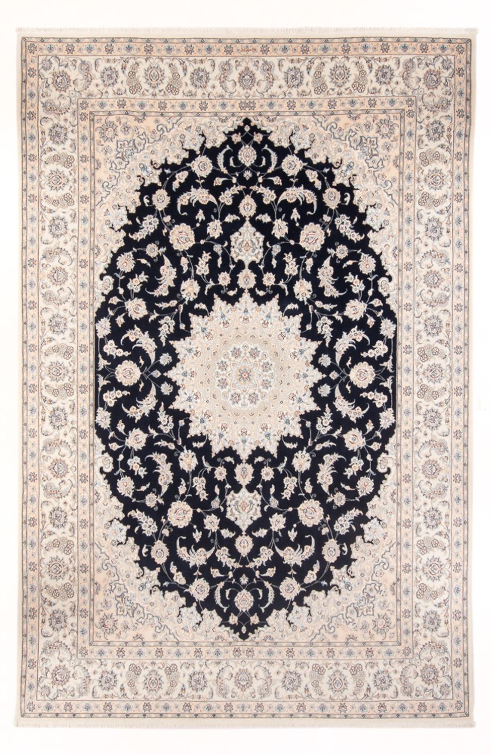 Tapis persan - Nain - Premium - 351 x 247 cm - bleu foncé