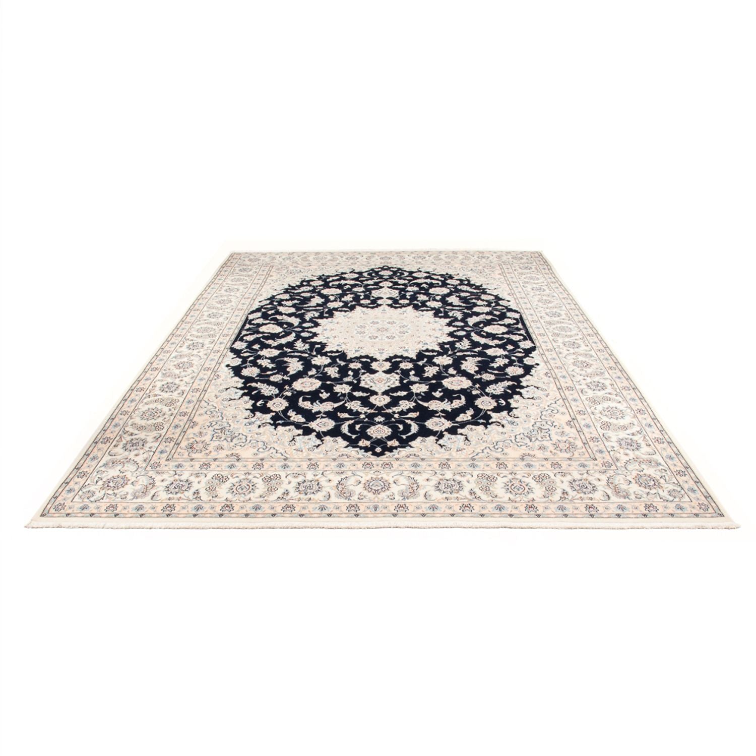 Tapis persan - Nain - Premium - 351 x 247 cm - bleu foncé