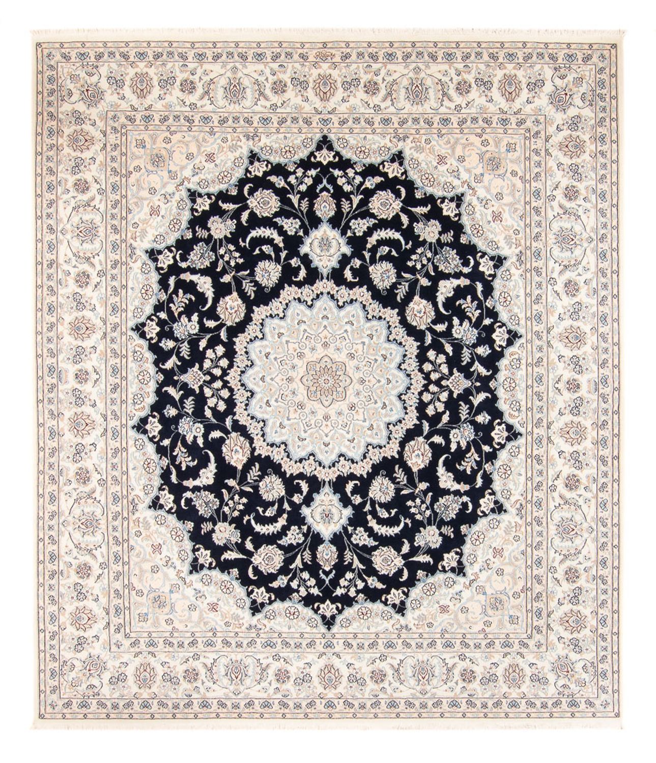 Tapis persan - Nain - 266 x 223 cm - bleu foncé