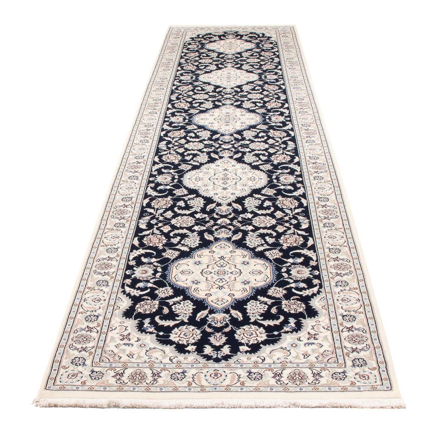 Läufer Perser - Nain - Premium - 392 x 87 cm - dunkelblau
