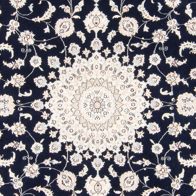 Tapis persan - Nain carré  - 210 x 200 cm - bleu foncé