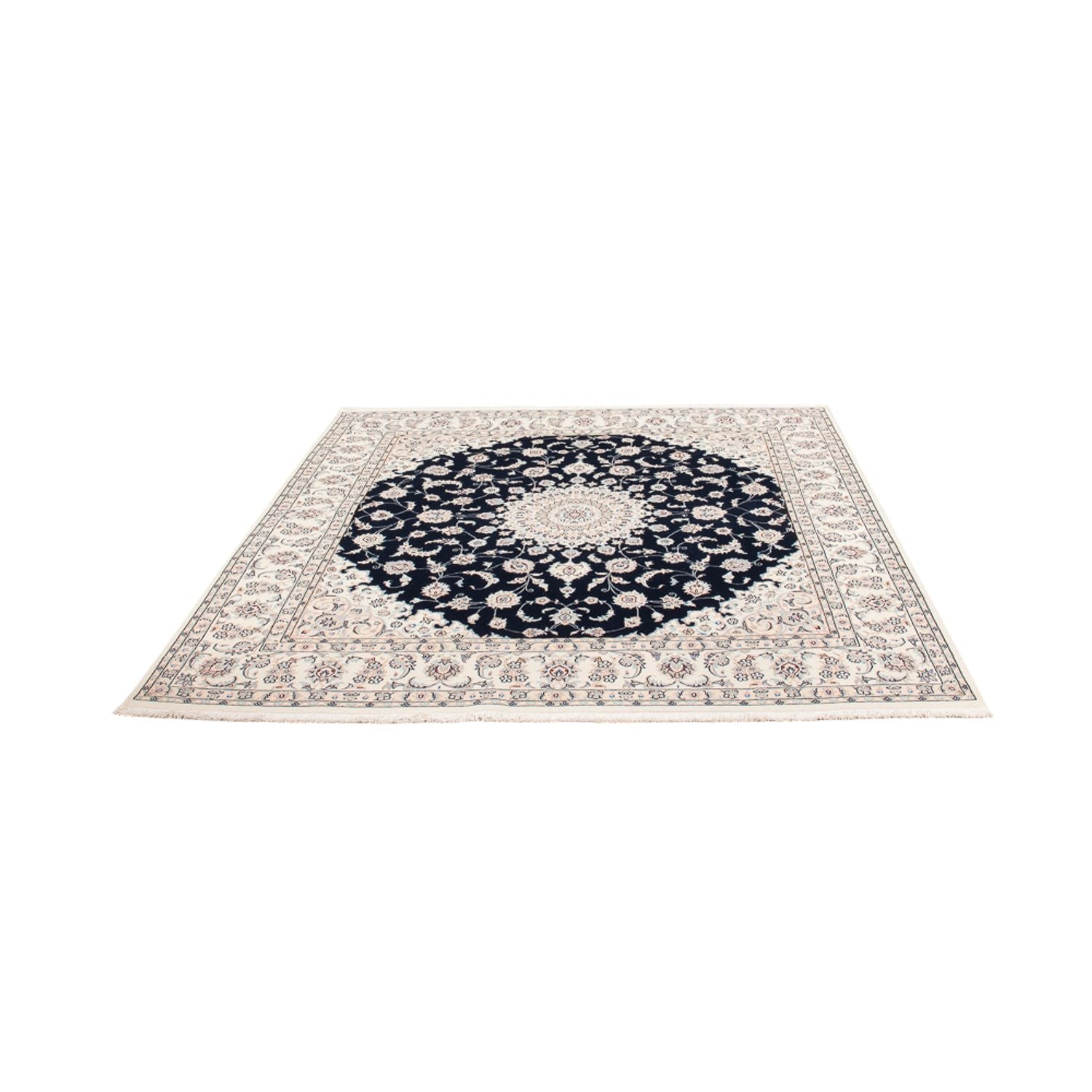 Tapis persan - Nain carré  - 210 x 200 cm - bleu foncé