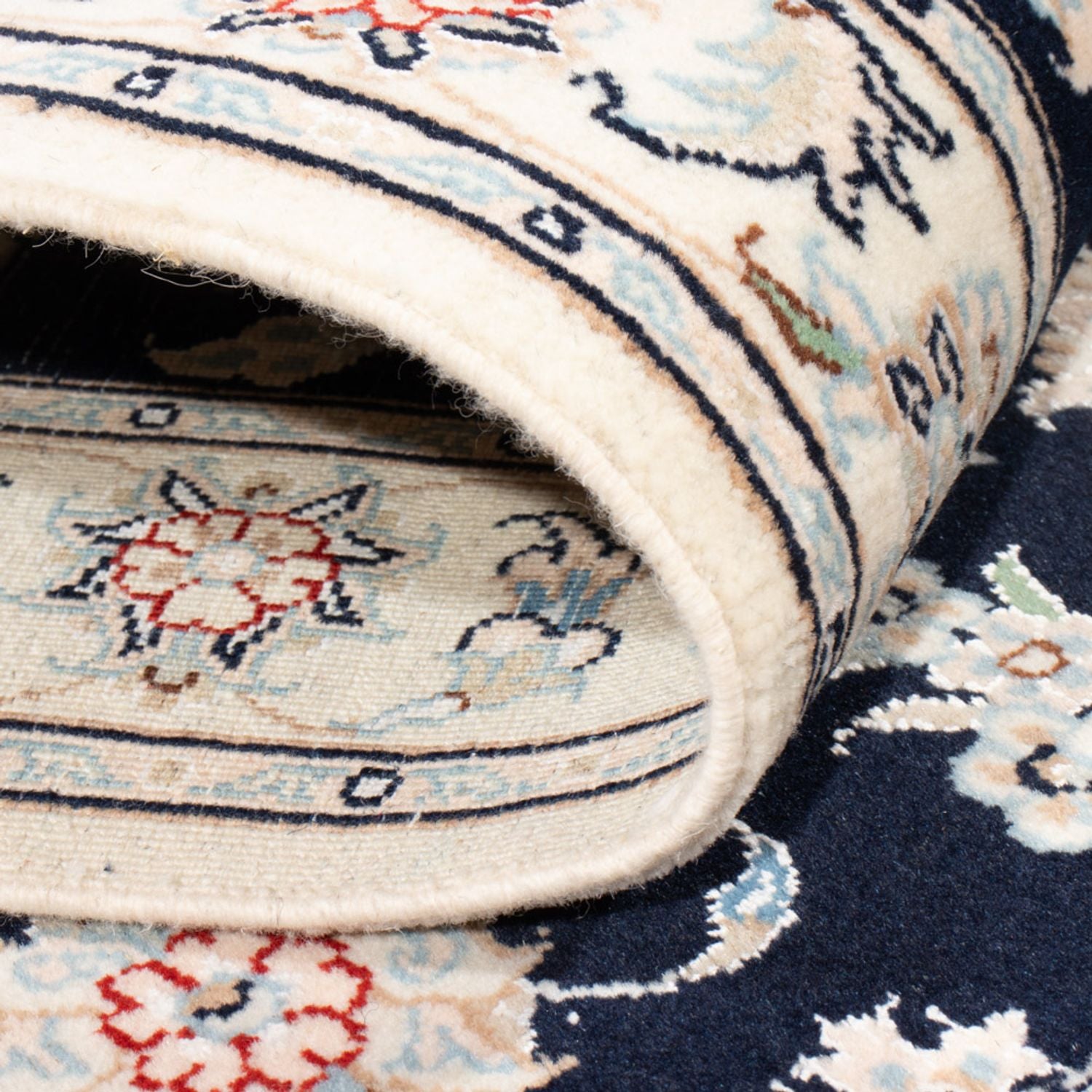 Tapis de couloir Tapis persan - Nain - Royal - 203 x 80 cm - bleu foncé