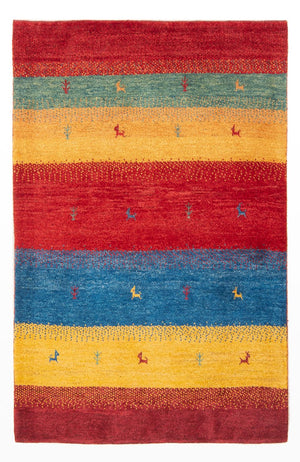 Tapis Gabbeh - Persan - 151 x 104 cm - multicolore