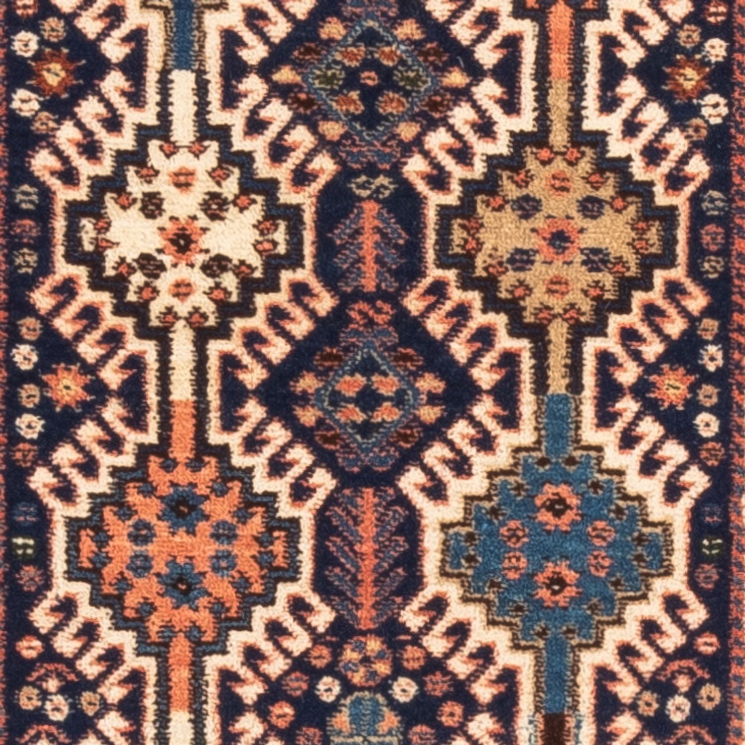 Tapis de couloir Tapis persan - Nomadic - 140 x 50 cm - bleu foncé