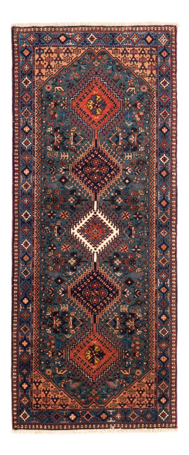 Tapis de couloir Tapis persan - Nomadic - 196 x 80 cm - bleu