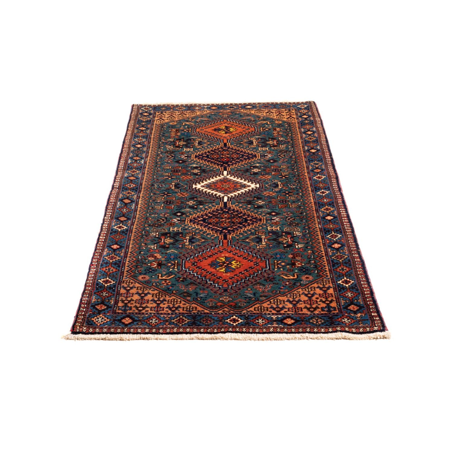 Tapis de couloir Tapis persan - Nomadic - 196 x 80 cm - bleu