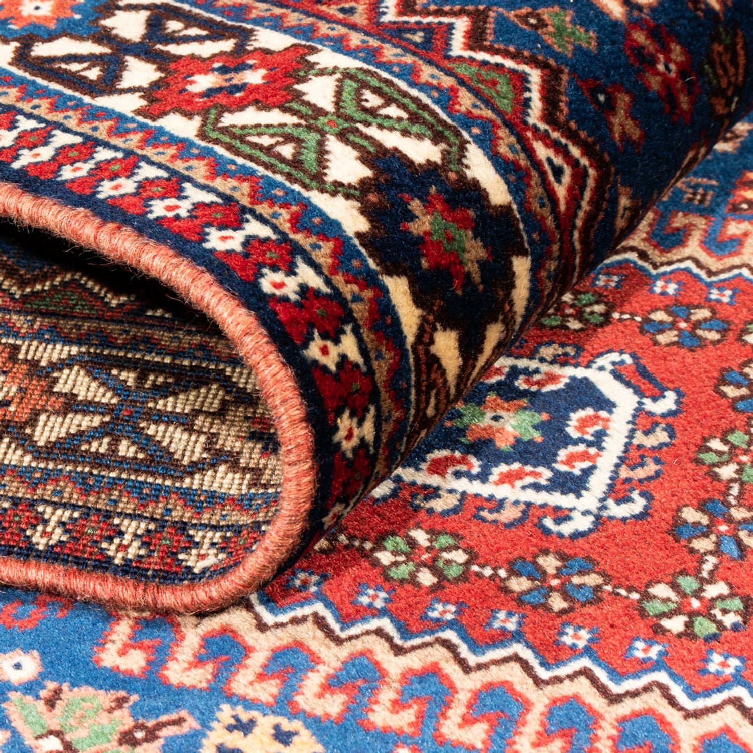 Tapis de couloir Tapis persan - Nomadic - 196 x 80 cm - bleu