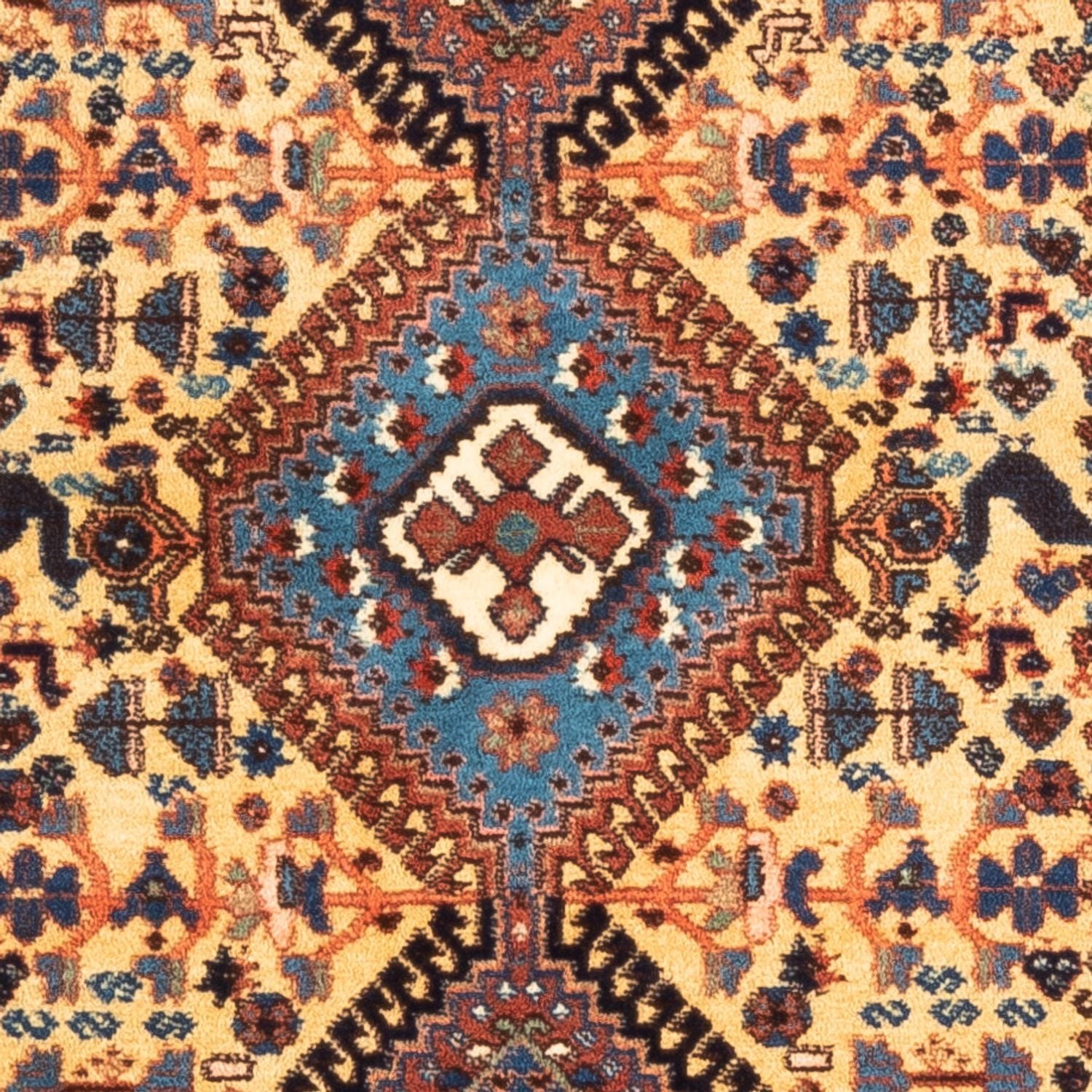 Tapis persan - Nomadic - 132 x 87 cm - jaune