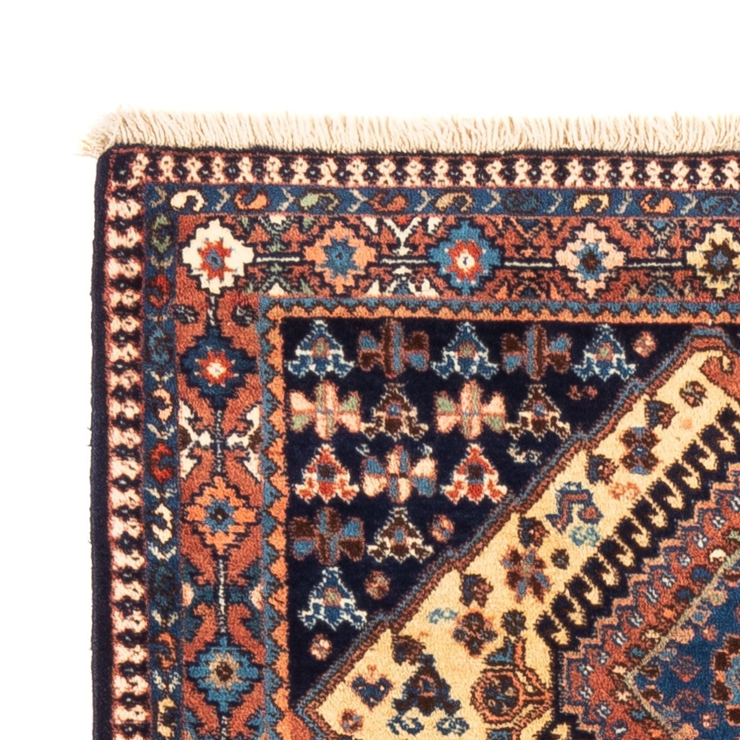 Tapis persan - Nomadic - 132 x 87 cm - jaune