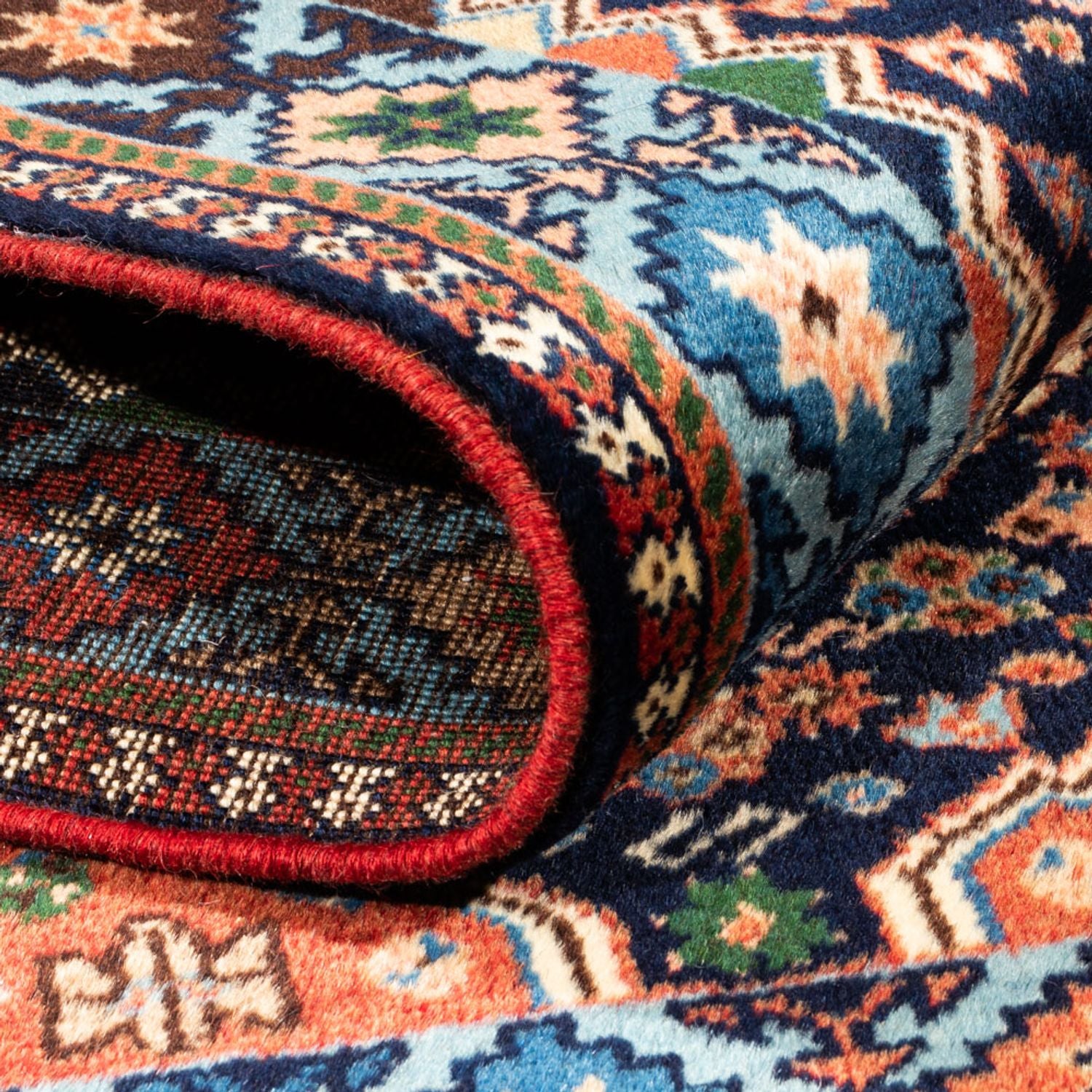 Tapis persan - Nomadic - 130 x 82 cm - bleu foncé