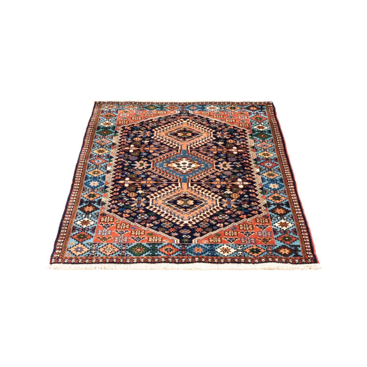 Tapis persan - Nomadic - 130 x 82 cm - bleu foncé