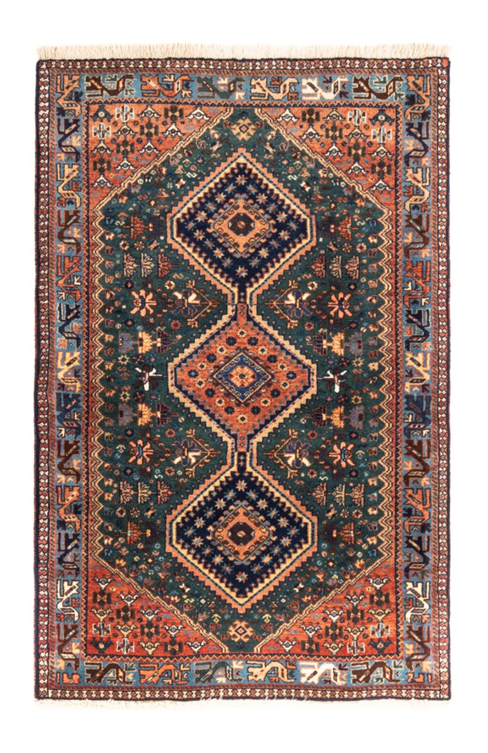 Tapis persan - Nomadic - 127 x 85 cm - bleu foncé