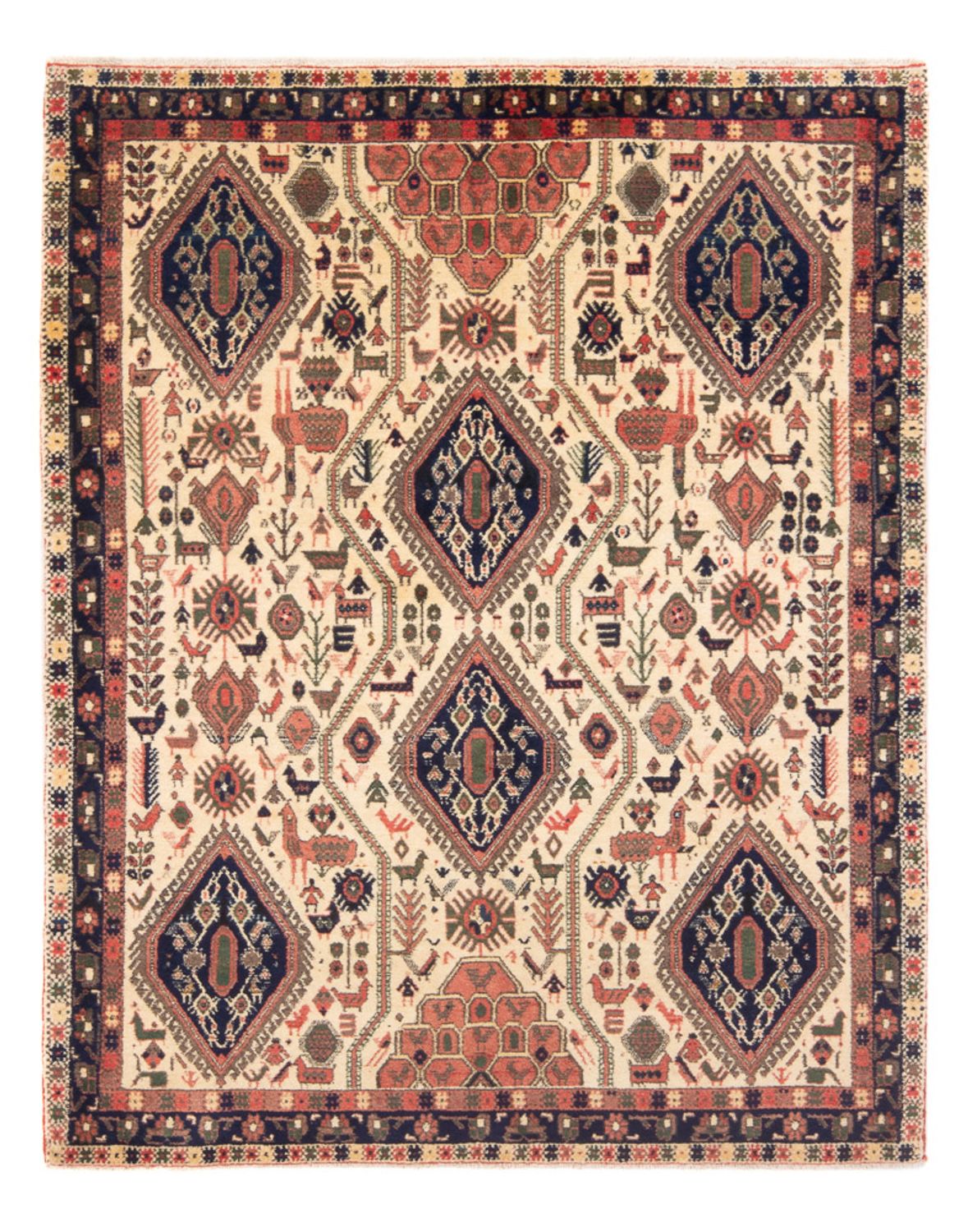 Tapis persan - Nomadic - 178 x 140 cm - crème
