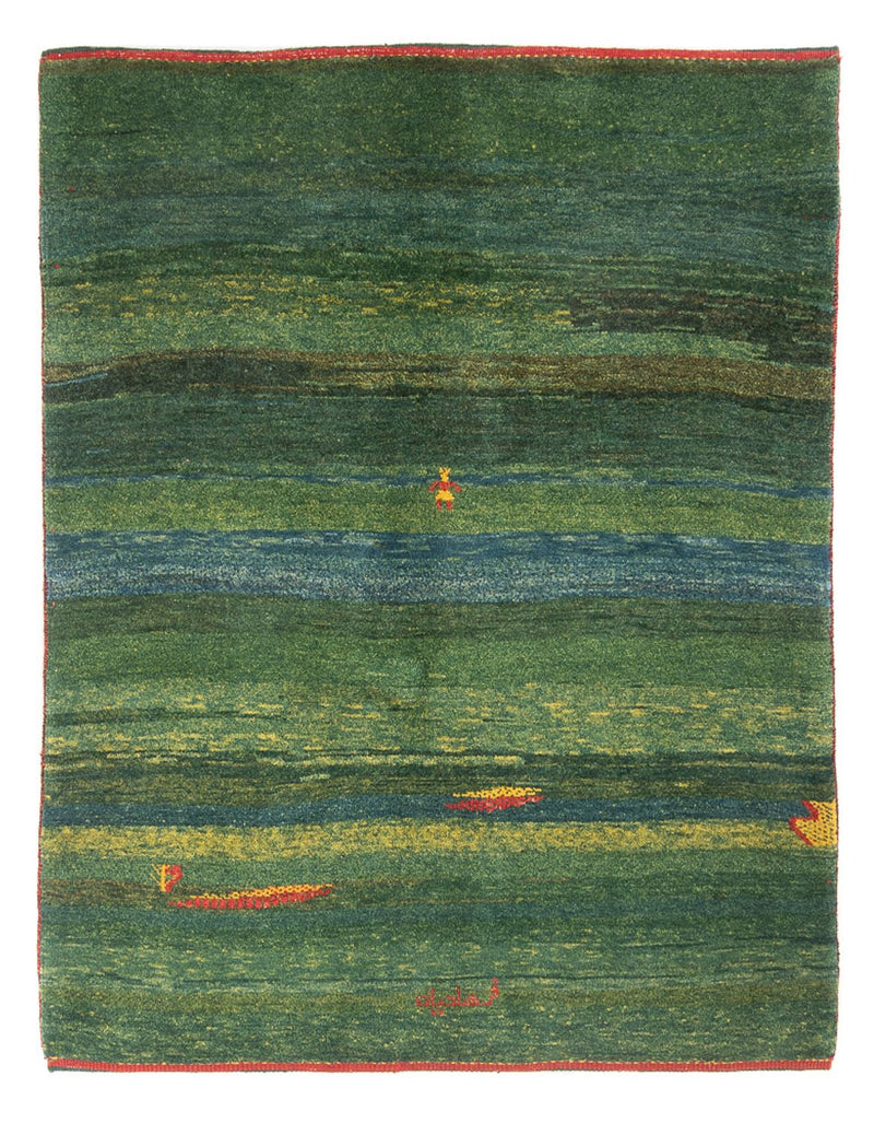 Tapis Gabbeh - Persan - 183 x 146 cm - vert menthe