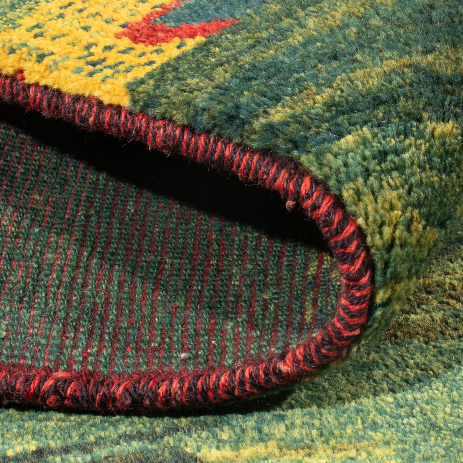 Tapis Gabbeh - Persan - 183 x 146 cm - vert menthe