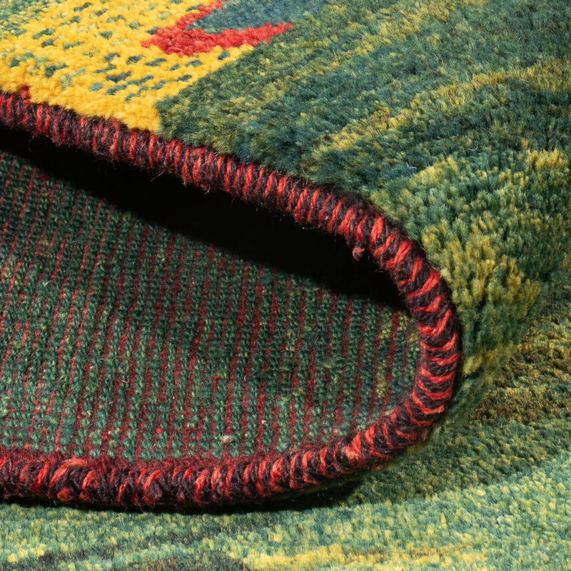 Tapis Gabbeh - Persan - 183 x 146 cm - vert menthe