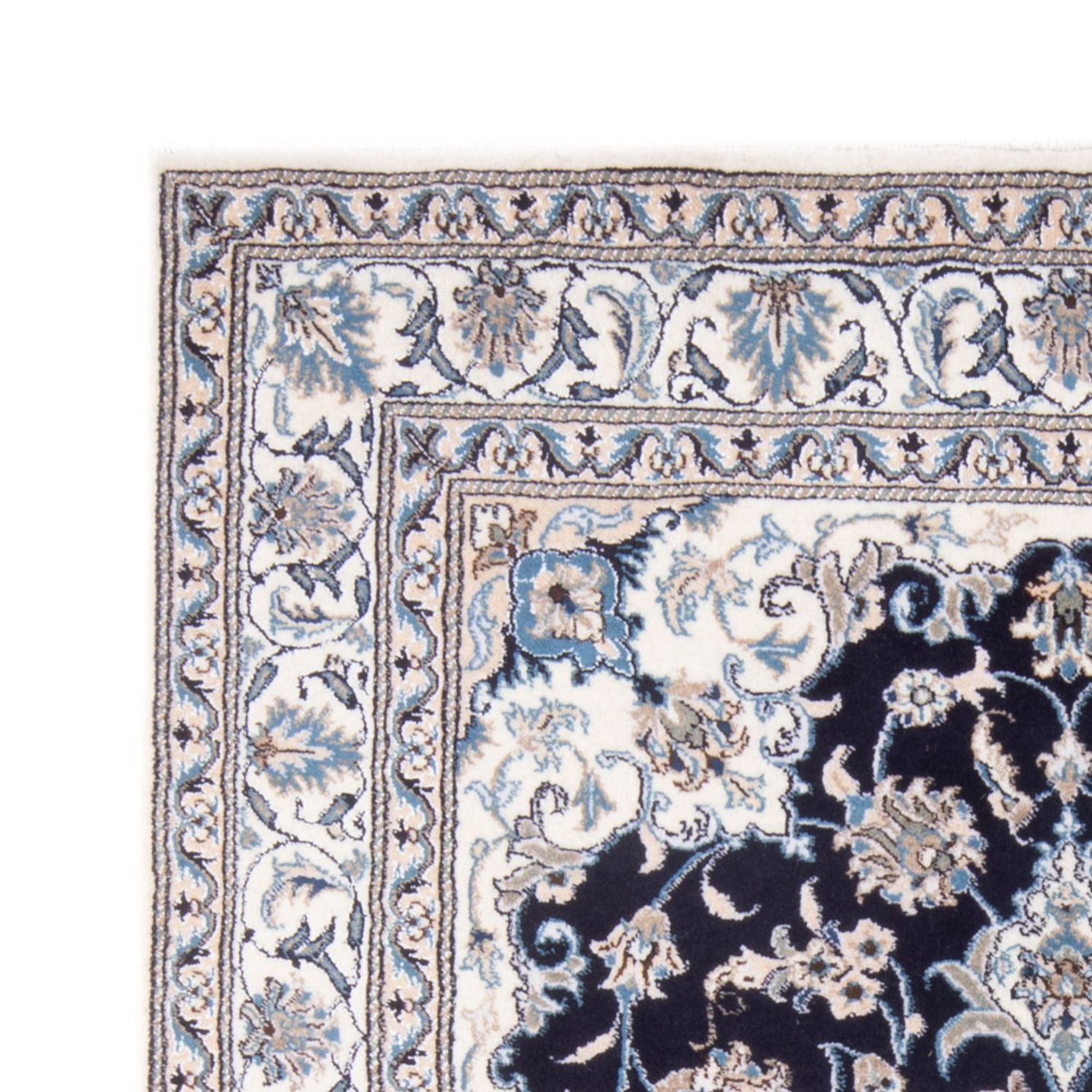 Tapis persan - Nain - Royal - 205 x 150 cm - bleu foncé